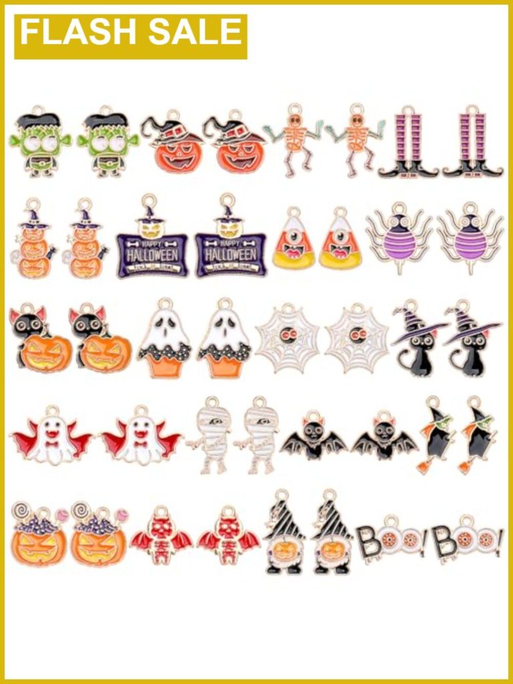 40 Pc Halloween Alloy Enamel Charms Jewelry Making DIY Bracelets